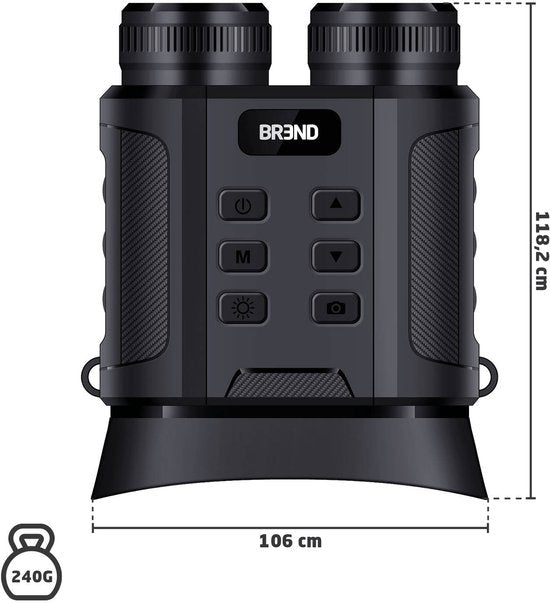BREND BR-2242 Digitale Verrekijker - 300 Meter Nachtzicht - 4K - 40 Megapixel - IPS-Scherm - 10x Zoom - Zaklamp - Inclusief SD-Kaart