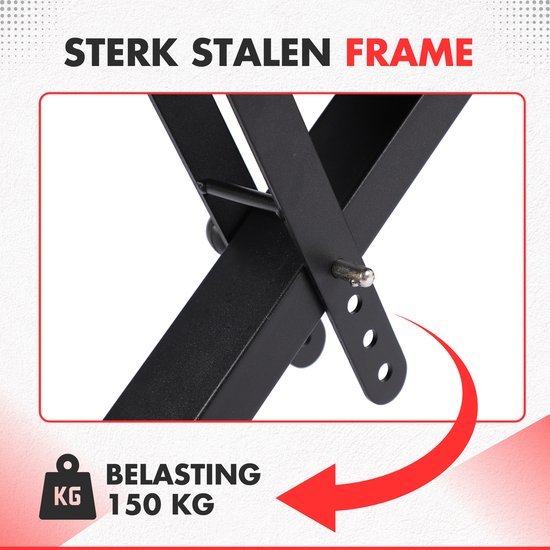Fitby Fitnessbank - Halterbank - Bench Press - Trainingsbank - Verstelbaar - 150 kg Draagkracht - Inklapbaar - Zwart