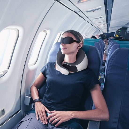 Dymac CloudRest Reiskussen – Nekkussen – Neksteun – Traagschuim Reiskussen – Inclusief Oogmasker & Oordoppen – Met Reisetui - Beige