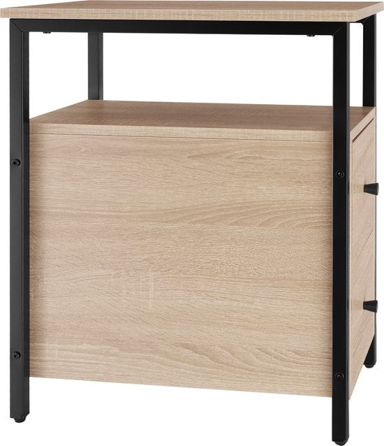 tectake - Nachtkastje bijzettafel Tullamore - 49,5x30x61,5cm - industrieel - lichtbruin - 404729