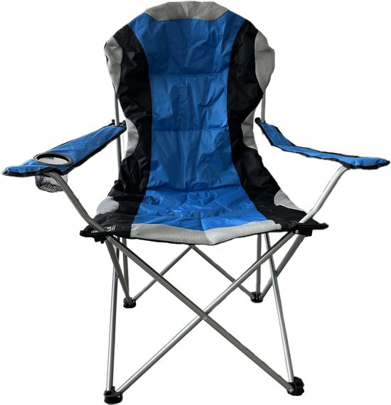 VDD - campingstoel - vouwstoel - campingstoel opvouwbaar - camping stoel - campingstoelen - campingstoel opvouwbaar - opvouwbaar - bekerhouder - blauw