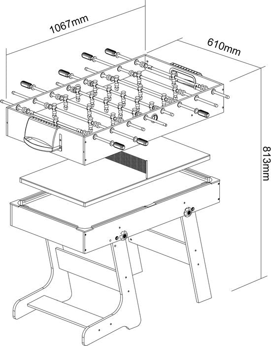 Cougar 16-in-1 Multi Speeltafel – Zwarte Speeltafel met 16 Spellen – Inclusief Accessoires – Voor Kinderen en Volwassenen