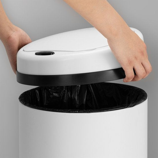 Automatische Prullenbak / Afvalemmer / Sensorprullenbak - 30 Liter - Wit - Rond
