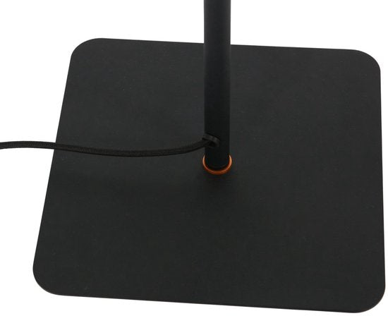 Vloerlamp Lumo 4608ZW - moderne zwarte LED leeslamp van Mexlite, 125 cm hoog, draaibaar en kantelbaar, met verstelbare lichtpunten en touchdimmer