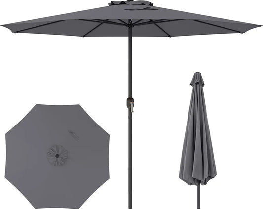 Coast Tuinparasol 350 cm - Antraciet - Met Slinger en 8 Metalen Baleinen