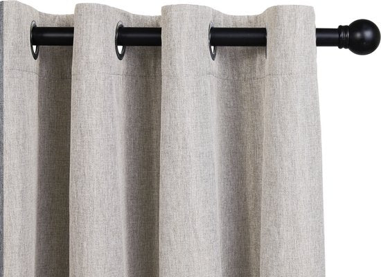 Lifa Living - Beige Luxe Gordijnen - Verduisterend - Polyester - Met 8 Ophangringen - 150 x 260 cm