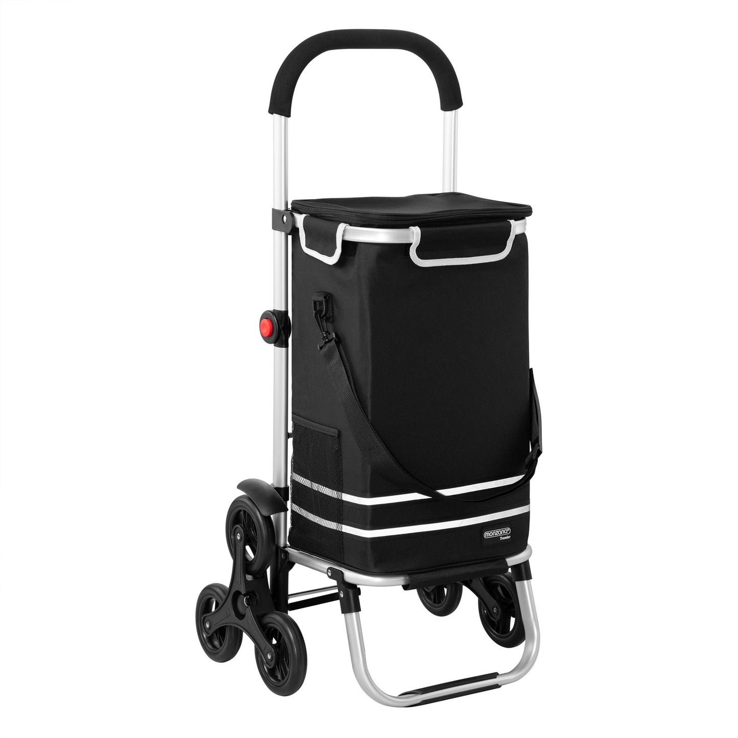 Monzana 2in1 Boodschappentrolley 30kg Inklapbaar Afneembare Tas 6 Wielen Zwart