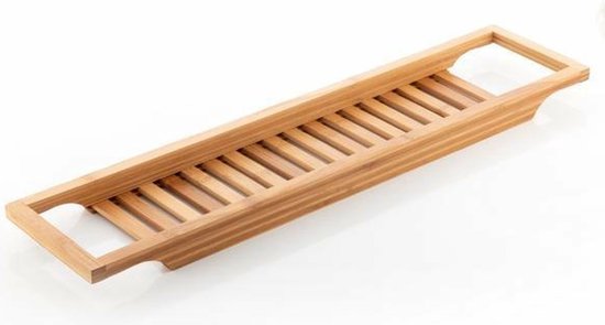Excellent Houseware Badrek van bamboe hout - 64 x 15 cm - voor spullen - badplank - bruin