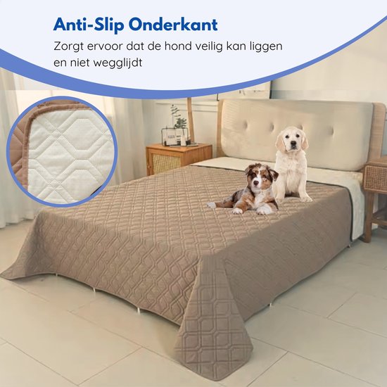 Hilvard - Hondendeken - Kattendeken - Bankbeschermer - Hondendeken auto achterbank - Geschikt voor bank, auto en bed - Zand - 76 x 127cm - Hondenkleed - Hondenmat