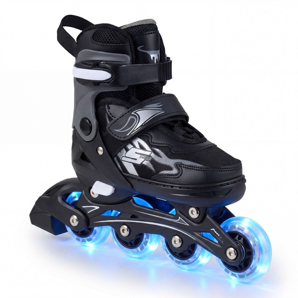 Coast Kinder Inlineskates - 4-voudig verstelbaar - LED wielen - grijs
