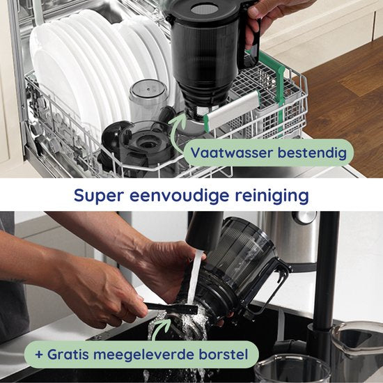 Safecourt Kitchen Sapcentrifuge - Slowjuicer voor Groenten & Fruit - XXL Vulopening - Krachtige motor - Zwart