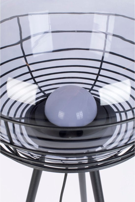 Zuiver Smokey Vloerlamp - Staande driepoot lamp - Zwart