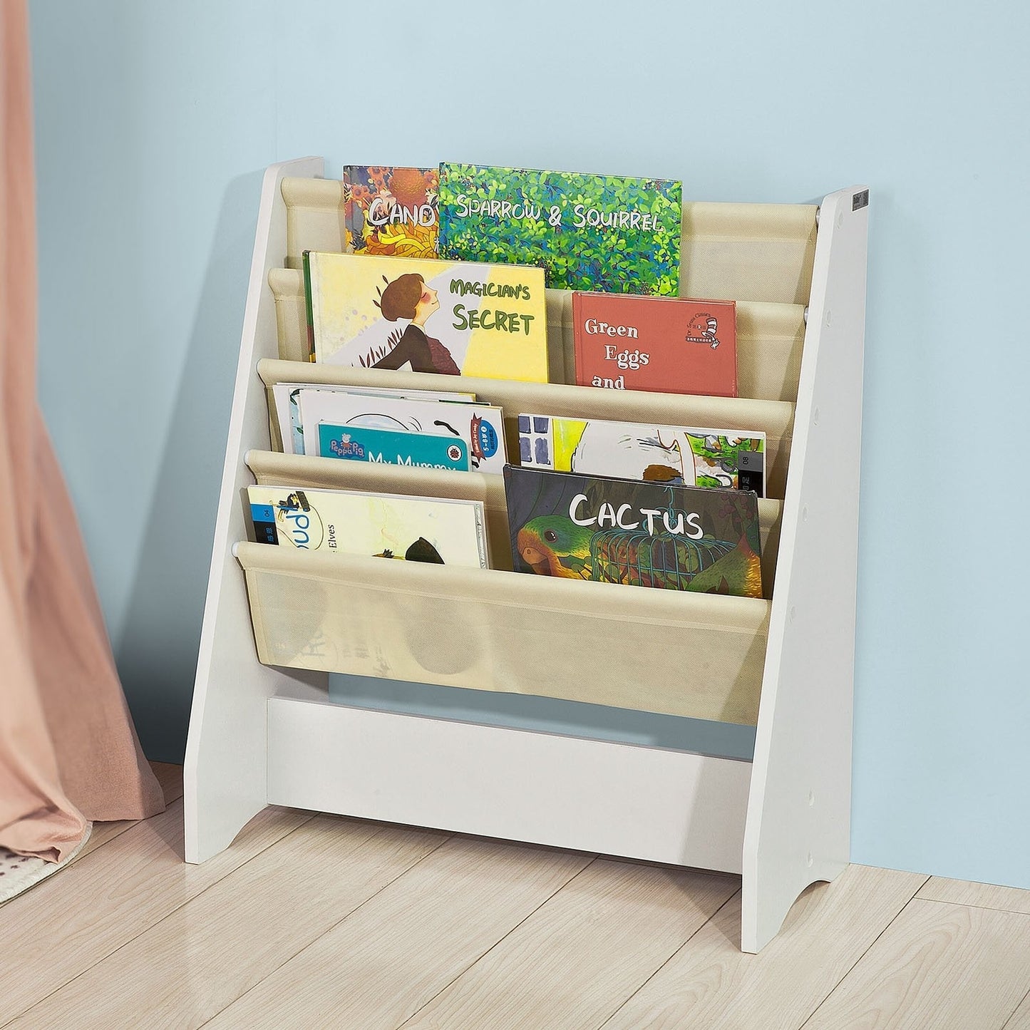 SoBuy Boekenrek voor Kinderen - 4 Vakken - 62x71x29 cm