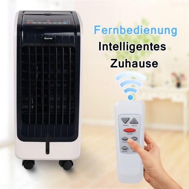Coast 3-in-1 Mobiele Luchtkoeler 75 W – 6 L – 32 x 25 x 57 cm – Zwart en Wit