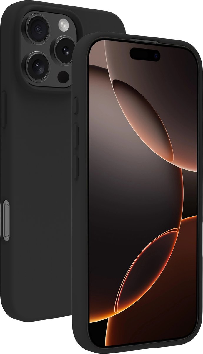 BeHello - iPhone 16 Pro Hoesje Soft Touch - MagSafe - Magnetische Ring - Zwart