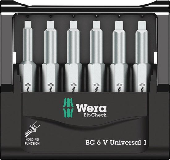Wera Bit-Check 6 V Universal 1 05056478001 Bitset 6-delig Binnen-vierkant (Robertson) Torsion zone