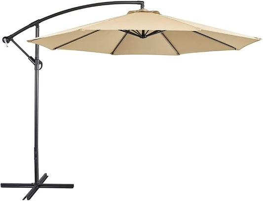 Yaheetech Zweefparasol 300 cm - Octagonaal - Polyester - Met Slinger en Kruisvoet