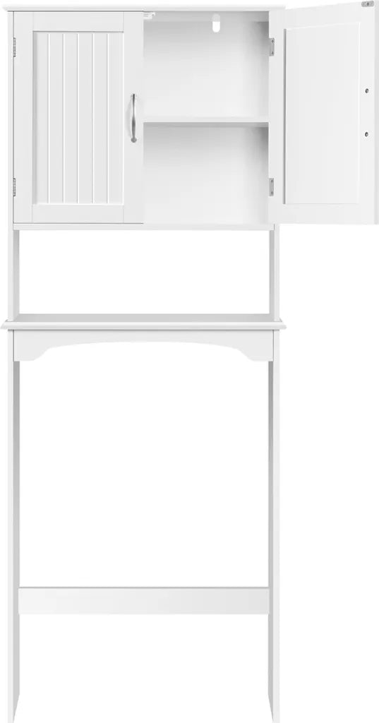 Yaheetech Badkamerkast 75 x 23 x 180 cm - Wit - Opbouwkast voor Toilet of Wasmachine met Verstelbare Plank