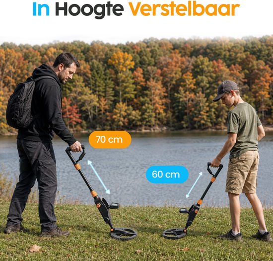 Infinity Goods Metaaldetector Junior - Voor Kinderen - Waterdicht & Lichtgewicht - Verstelbaar - LCD Scherm - Incl. Batterijen en Schep