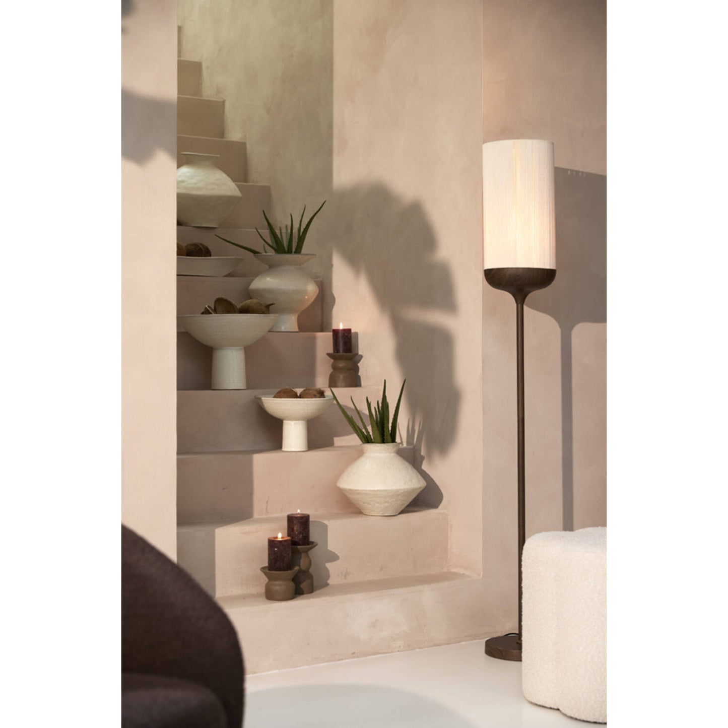 Light & Living Dania Vloerlamp - Houtprint - Ø23x159cm - Bruin