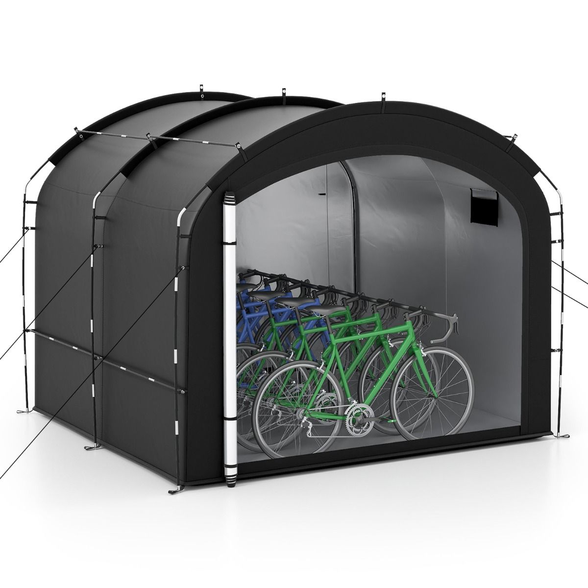 Coast Fietsopslagtent - waterdicht - dubbele ritssluiting - zwart - 254 x 215 x 192 cm