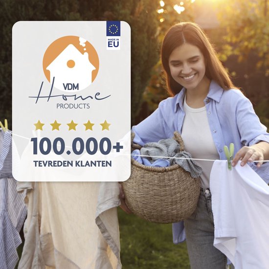 LaundrySpecialist Waslijn - Waslijndraad - Wasdraad - Waslijndraad met stalen kern - 35 meter met stalen kern - Geel