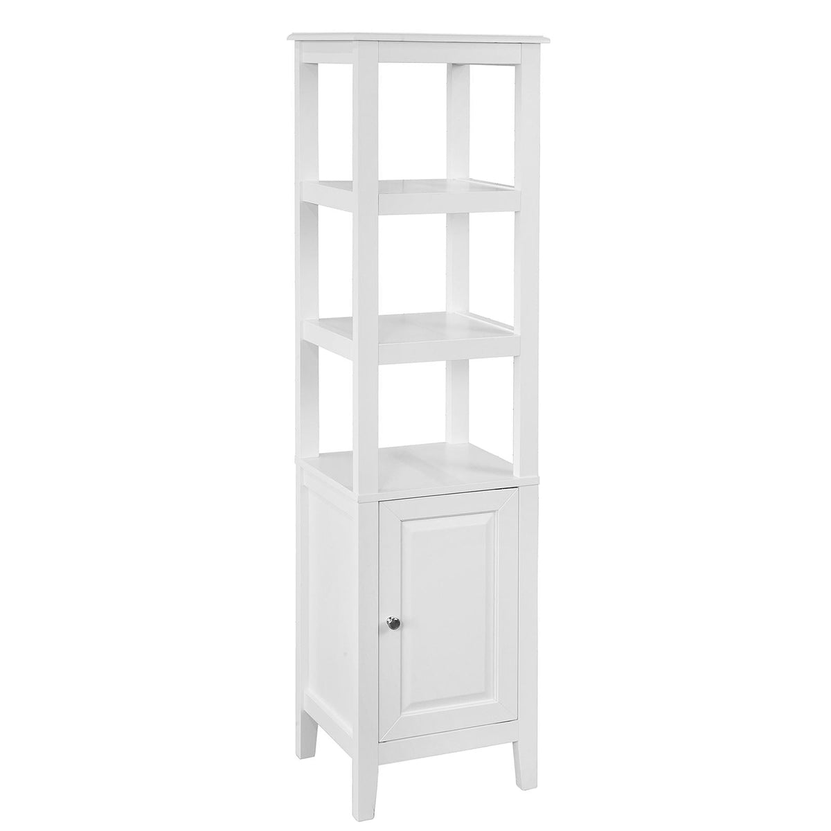 SoBuy Hoge Badkamerkast - 3 Vakken 1 Deur - Wit - 40x150x33 cm