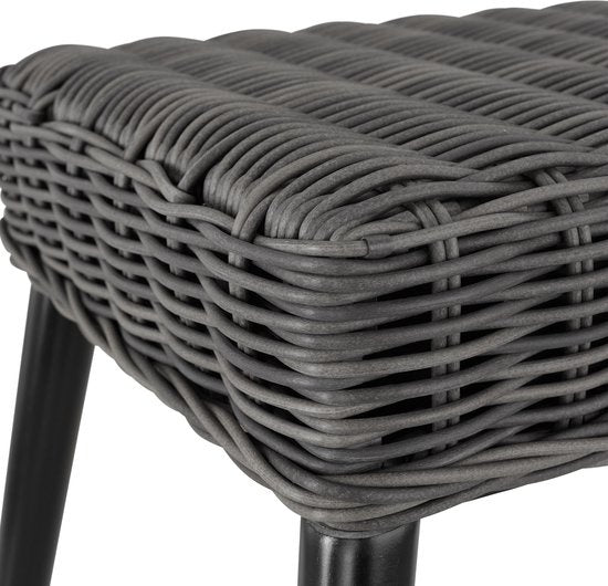 tectake - Wicker schommelstoel Rovigo met voetenbank Vibo - grijs - poly-rattan