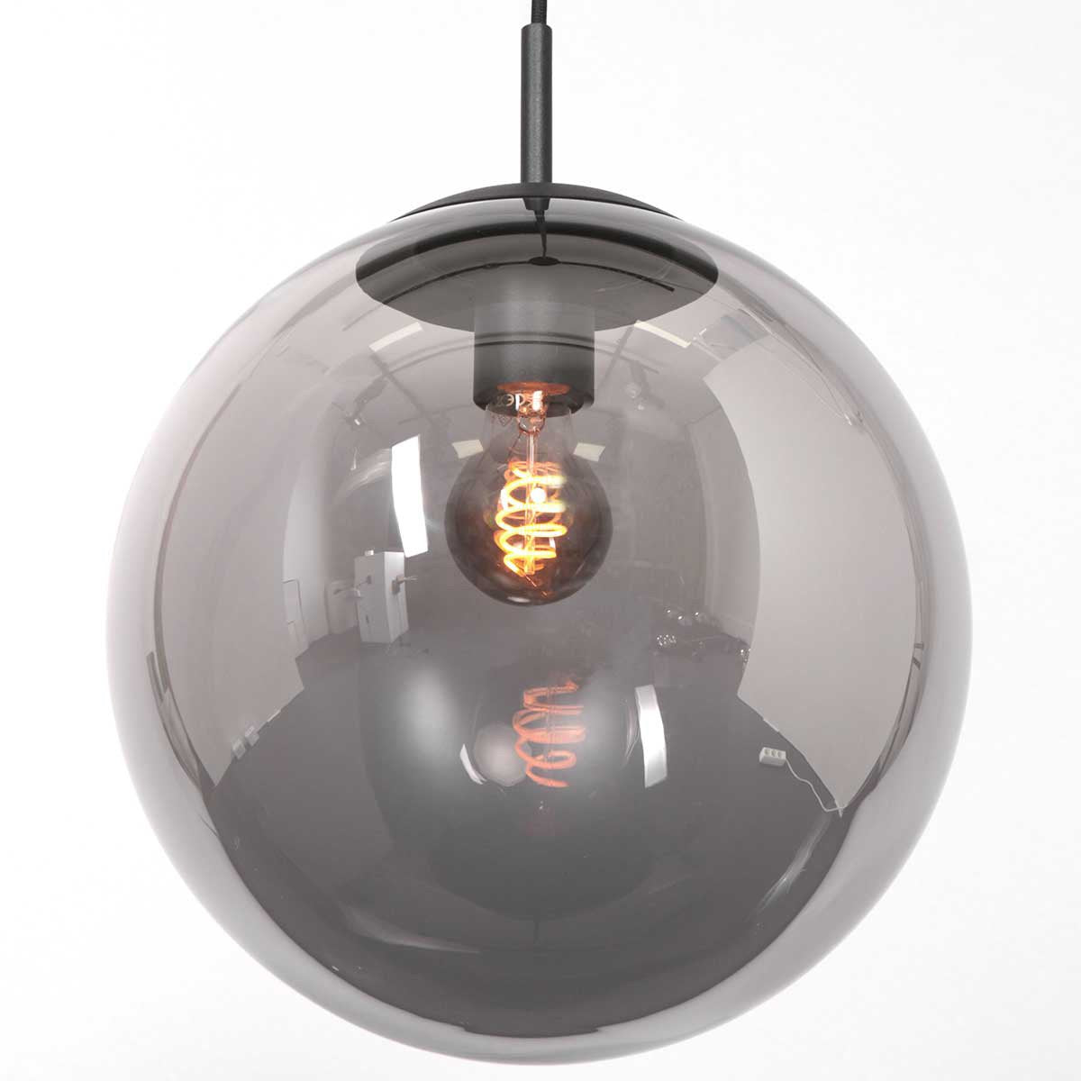 Steinhauer - hanglamp - Bollique - zwart - glas metaal - Ø 30cm - E27 - 3498ZW