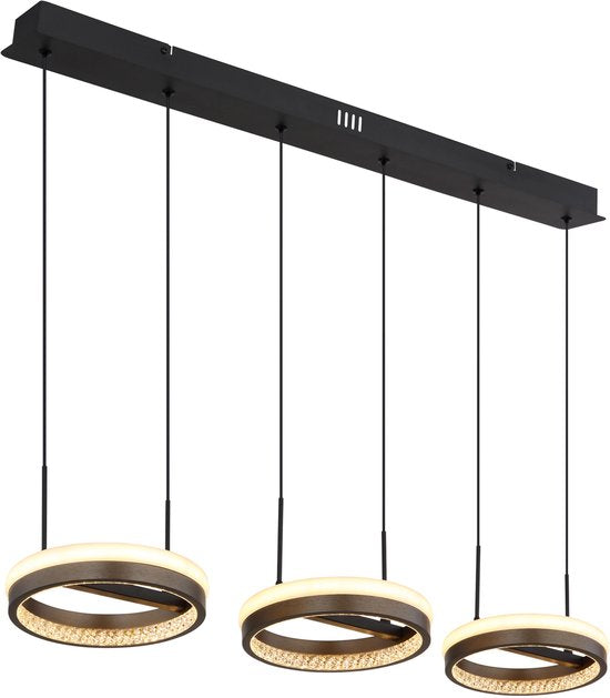 Globo - hanglamp - DELLA - zwart - metaal - grote eettafellamp - LED - 67179H2