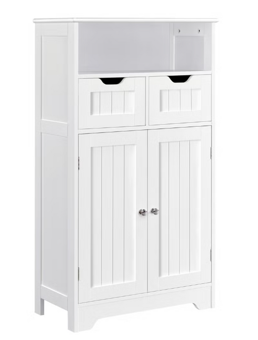 Yaheetech Badkamerkast met Verstelbare Plank - Wit - 60 x 30 x 104,5 cm