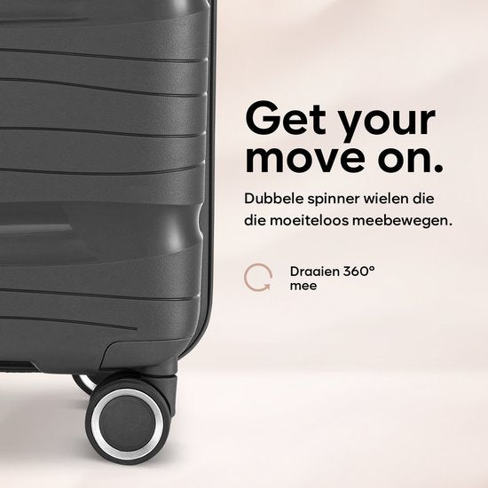 SC Travelin' Charm – 28-inch Grote Reiskoffer - Cijferslot - 41x24x69 cm - 98L - Lichtgewicht, Waterdicht & Duurzaam - Antraciet V2