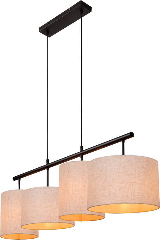 Lucide MAYA - Hanglamp - 4xE27 - Beige - Japandi
