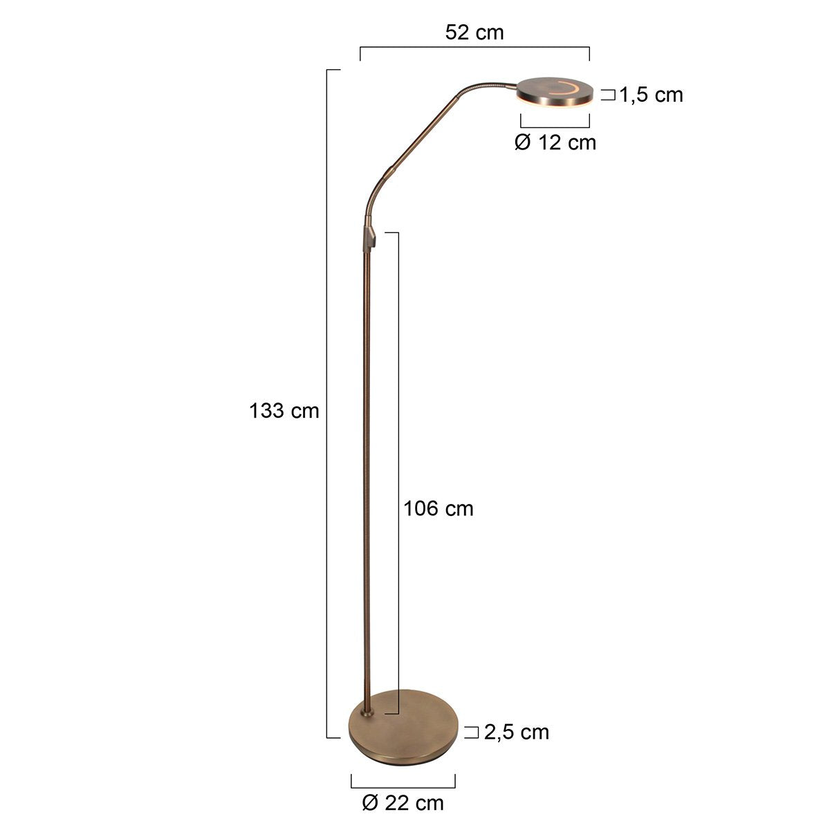 Steinhauer Exclusive - vloerlamp - Soleil2 - brons - kunststof metaal - design lamp - LED - 4389BR