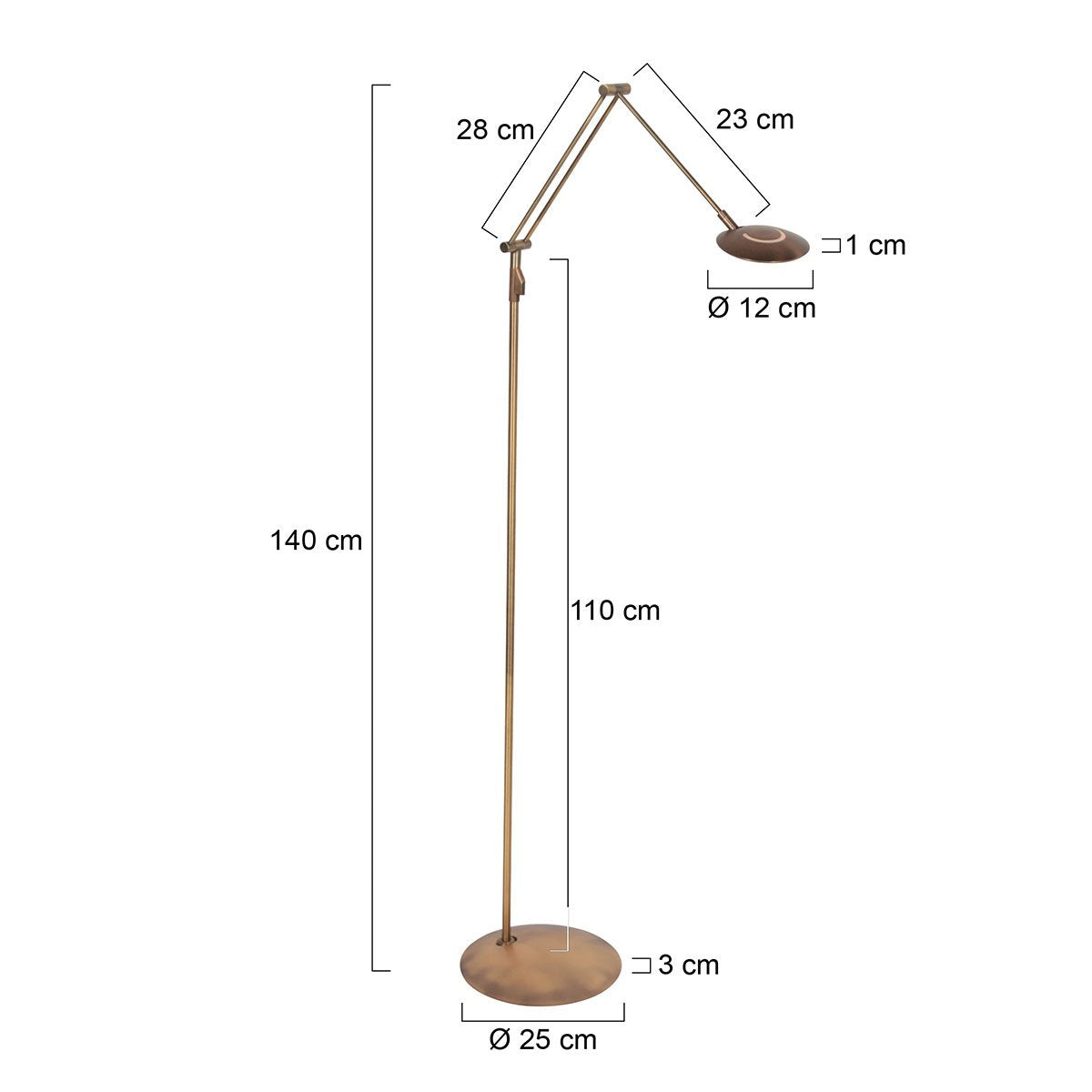 Steinhauer Exclusive - vloerlamp - Zenith2 - brons - kunststof metaal - designlamp - LED - 4391BR