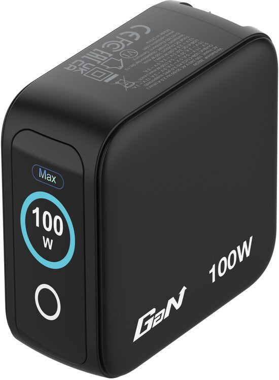 Verbatim Mini Gan-Oplader 100W 2Xusb-C 1Xusb-A Qc Voor Apple Macbook Iphone