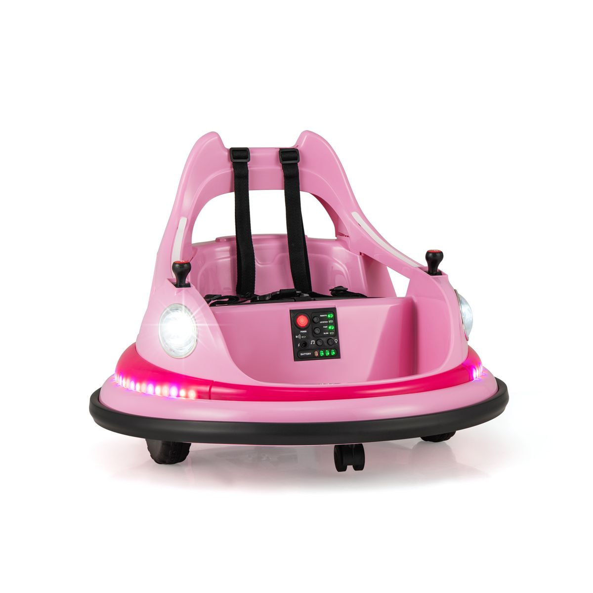 Coast Elektrische bumperauto voor kinderen - 12V met afstandsbediening en dubbele joysticks - roze