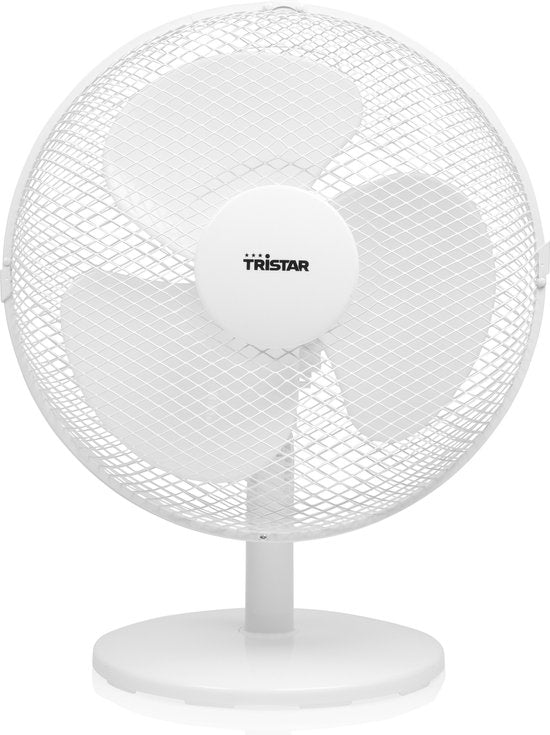 Tristar Tafelventilator 30 cm – 3 Snelheden – 85° Oscillatie – Verstelbare Luchtstroom – VE-5724 – Wit