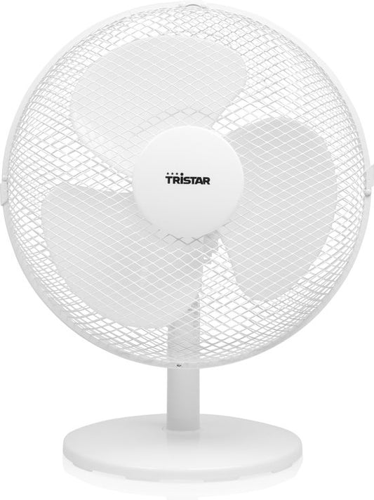 Tristar Tafelventilator 30 cm – 3 Snelheden – 85° Oscillatie – Verstelbare Luchtstroom – VE-5724 – Wit