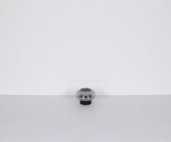 Plafondlamp SHAUN ø18CM E27 Matt zwart 1-Lichts Smoked