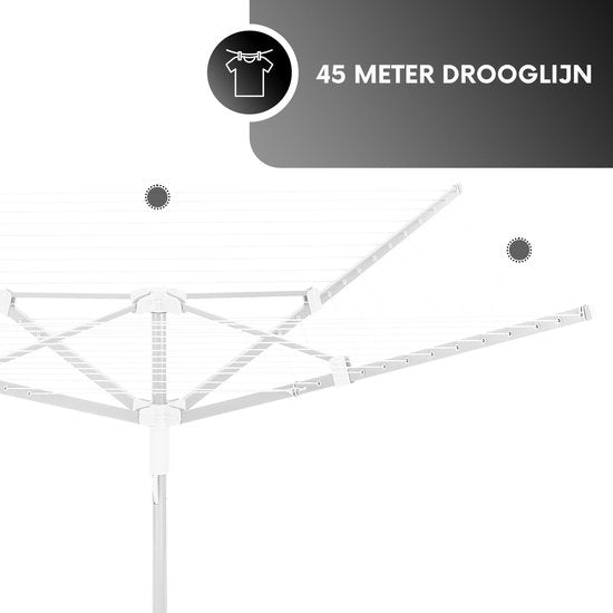 Vonia Droogmolen - Droogrek - Droogmolen met Grondanker - 45 meter Drooglengte - Wit