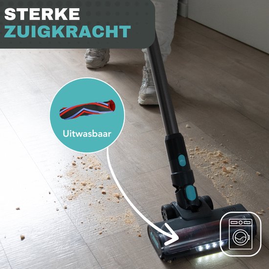 Achaté Draadloze stofzuiger – 4 Opzetstukken – 300W – 25,9V – 2,5 kg – Zwart
