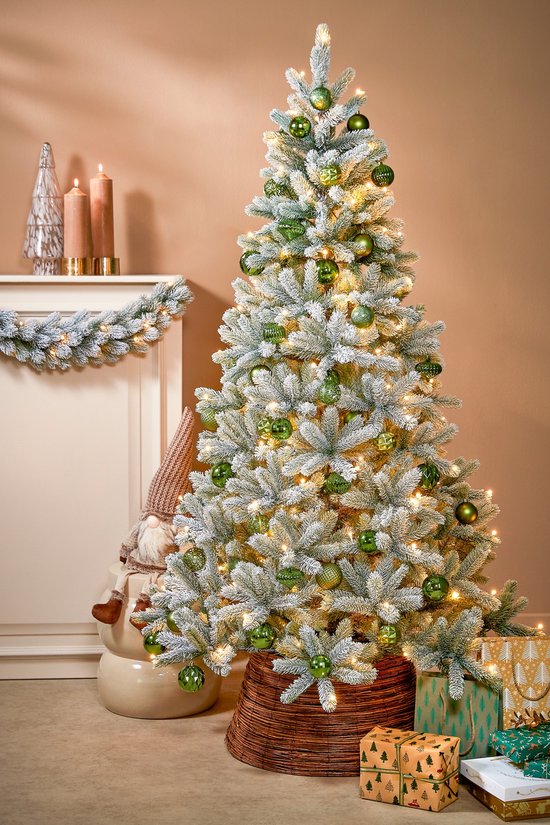 Black Box Trees Nagoya Kunstkerstboom met Warm Witte LED-Verlichting - H210 x Ø115 cm - Groen Frosted