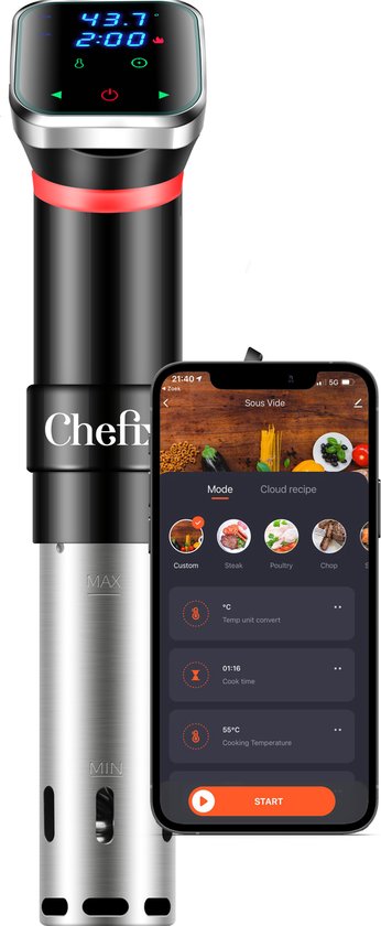 VAIVE Sous Vide Stick - Inclusief Wi-Fi en App – Smart Slowcooker – Koken Koker