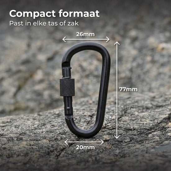 Nuvance Karabijnhaak - 5 stuks - Karabijnhaak Sleutelhanger - 77mm - Musketonhaak - Carabiner