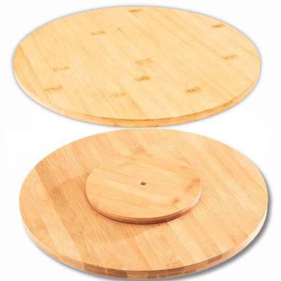 Ceruzo Lazy Susan - Draaibaar Dienblad - Ø 35cm - Draaiplateau -Serveerbord-Bamboe