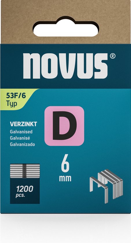 Novus Tools 042-0788 Nieten met plat draad Type 53F 1200 stuk(s) Afm. (l x b) 6 mm x 11.3 mm