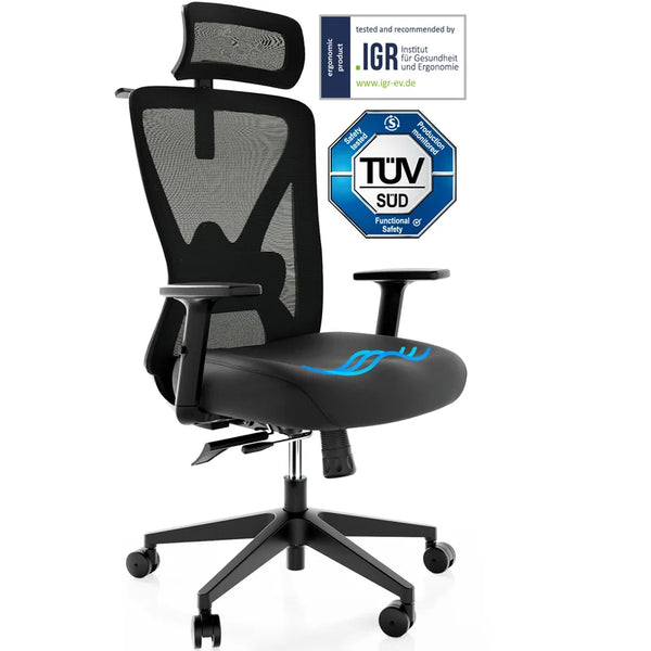 Backerz Motion Mesh Ergonomische Bureaustoel – Ademend Mesh – Verstelbare Rug- en Armsteun