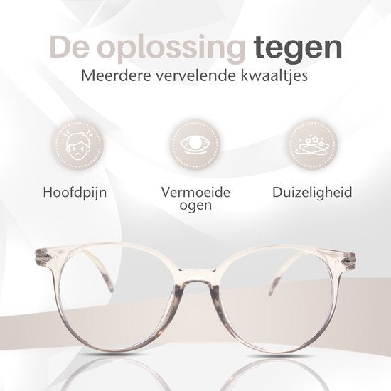 LC Eyewear Beeldschermbril - Blauw Licht Bril - Incl. Brillenkoker - Unisex - Transparant