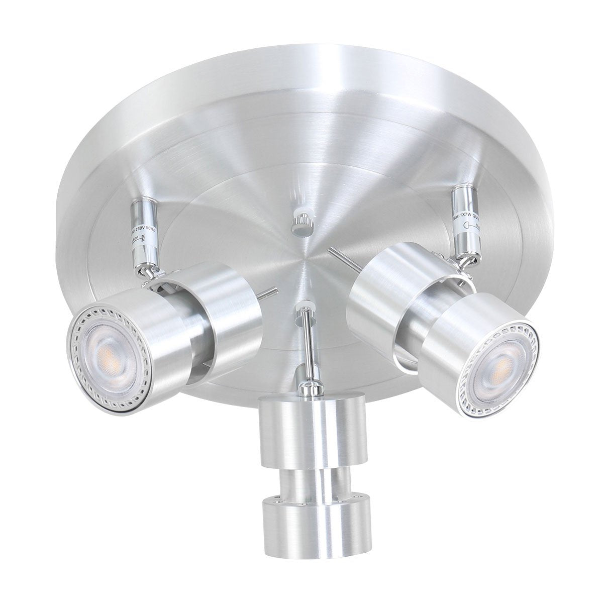 Spot Natasja 7905ST staal ronde 3-lichts spot met GU10 lichtbronnen, verstelbaar en dim to warm, Steinhauer, modern design